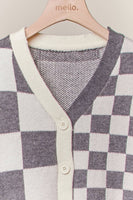 Checker Denim Cardigan