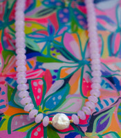 Dew Drop Mother of Pearl Beaded Necklace