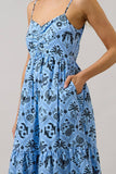 Tamer Ruched Midi Dress Feiry Tropics