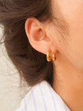 Maddison-Gold Non-Tarnish Double C Hoop Earring