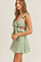 Online Exclusive MABLE Floral Cutout Ruffled Dress