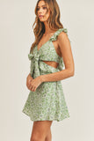 Online Exclusive MABLE Floral Cutout Ruffled Dress