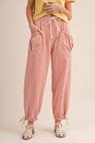Denim Striped Parachute Pants