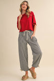 Denim Striped Parachute Pants