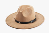 Wynn Faux Suede Fedora – Studded Band Hat