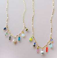 Jill Colorful Beaded Charm Necklace