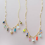 Jill Colorful Beaded Charm Necklace