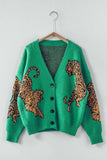 Tiger Jacquard Knit Sweater (Navy, Emerald)