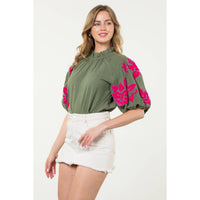 Cecily Puff Sleeve Textured Top