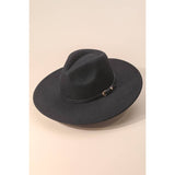 Faux Leather Belt Strap Fedora Hat