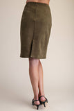 Stretch Suede Pencil Skirt