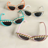 Handmade Rhinestone Pearl Cat Eye Sunnies