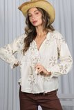 3D Floral Karlie 100% Cotton Blouse (2 Colors!)