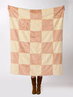 Checked Faux Fur Throw