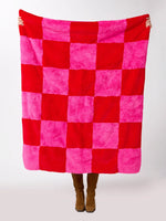 Checked Faux Fur Throw