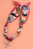 Handcrafted Scarf Interchangeable Charm Necklace