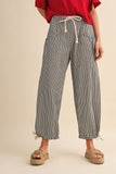 Denim Striped Parachute Pants