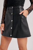 Faux Leather Button Mini