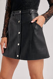Faux Leather Button Mini