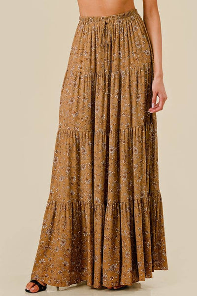 Mustard Paisley Maxi Skirt