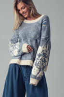 Floral Embroidered Knit Sweater