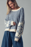 Floral Embroidered Knit Sweater