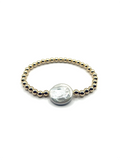 Beaded Stackable Bracelet - Real Coin Pearl, 14K Gold Fill