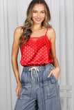 Allie Lace-Trim Satin Camisole