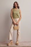 Knit Stripe Sleeveless Top (Peach Blue or Sage Lemon)