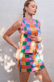 Checkmate Knit Tank + Skirt Set