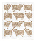 Swedish Dishcloth - Highland Cow - Sand