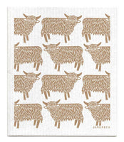 Swedish Dishcloth - Highland Cow - Sand