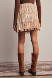 Fringe Stretch Faux Suede Mini Skirt