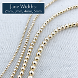 Jane Adjustable 14K Gold Filled Classic Gold Beaded Necklace