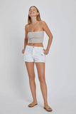 Mid Waisted Y2K white Short with Cargo Details