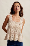 Annabel Crochet Square Neck Top