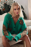 Tiger Jacquard Knit Sweater (Navy, Emerald)