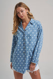 Melodie Chambray Polka Dot Top