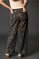 Leopard Print Wide Leg Jeans