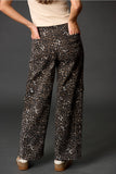 Leopard Print Wide Leg Jeans