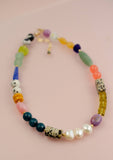 Sabino Multi Colored Colored Pearl Beaded Necklace