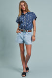 Star Print Button Down