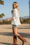 Becky Ruffle Poplin Top