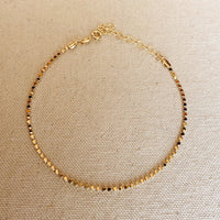 18k Gold Filled 2.0mm Flat Ball Gracie Chain Anklet