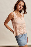 Annabel Crochet Square Neck Top