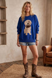 Oversized Gameday Football Puppy Sweater (Red or Blue)