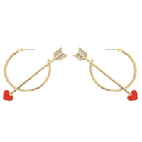 Valentines Day Rhinestone Cupid Hoops (Final Sale)