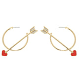 Valentines Day Rhinestone Cupid Hoops (Final Sale)