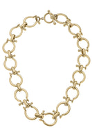 Hayden Horsebit Linked Necklace in Shiny Gold