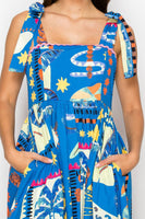 Tropical Vintage Print Maxi